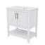 Meuble-lavabo de 30 pouces avec lavabo en céramique et rangement polyvalent-383876497