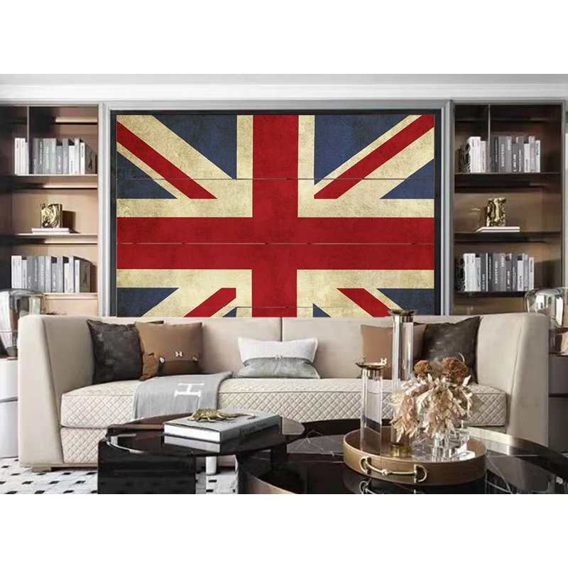 84 X 84 Multi Color Wood Canvas Union Jack Screen 84 X 84 Multi Color Wood Canvas Union Jack Screen