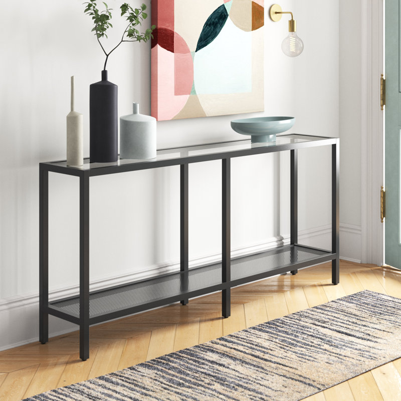 Chiang 64'' Unfinished Glass Top Console Table