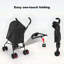 Poussette pour animaux de compagnie pour petits chats avec ventilation en filet, conception pliable légère et porte-gobelet, noir