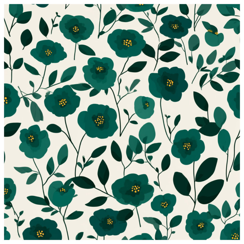 Rideau de douche Floral - Décoration de salle de bain nature scandinave, L 70 po x H 72 po