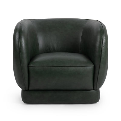 Rinner Leather Swivel Club Chair