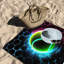 1 serviette de plage balle de tennis, conception à lueur électrique dynamique, effet néon vibrant, parfaite pour la natation, les voyages, les activités de plein air, unisexe