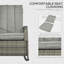 Fauteuil inclinable d'extérieur en rotin avec coussins moelleux Outsunny Dossier 135 degrés, osier PE, gris