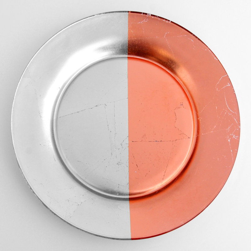 Assiette plate 10,5 po, Argent / or rose