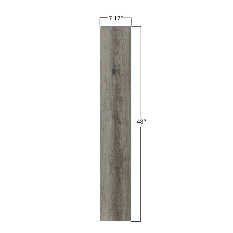 7.17 in. x 48 in. 6mm 22 Mil Thickened Wear Layer Waterproof Rigid Core SPC Luxury Vinyl Plank, Smoked Hickory