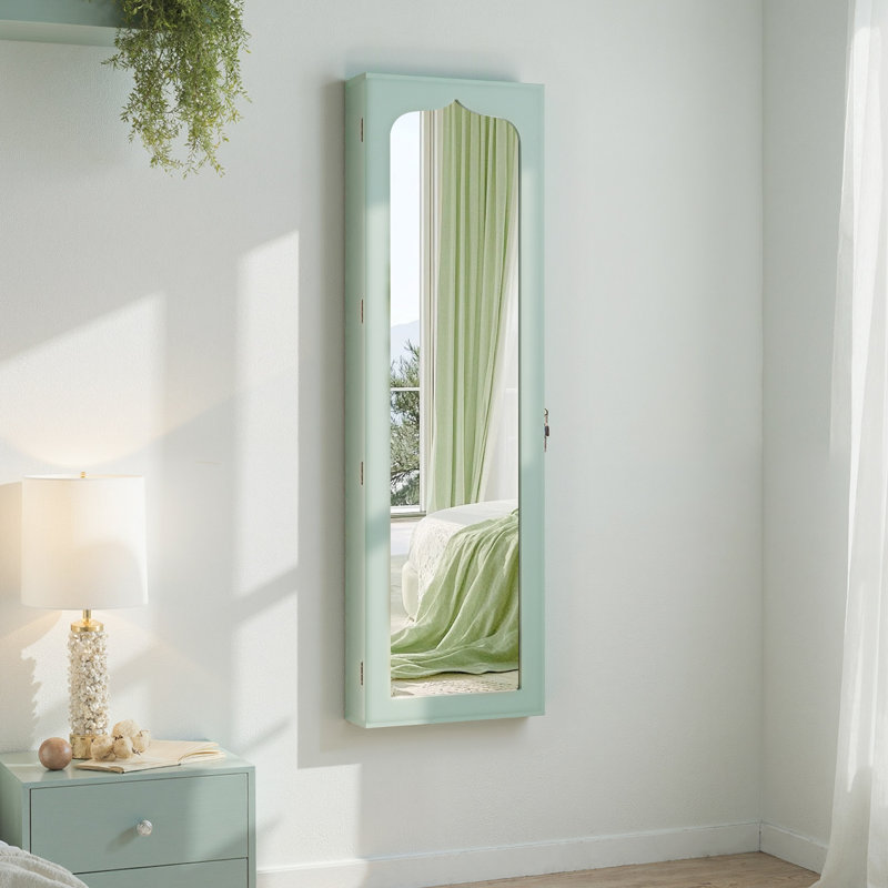 Wall Mounted Required Jewelry Armoire, Green