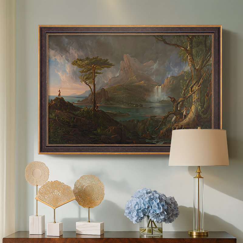 A Wild Scene, 1831-1832-Thomas Cole - Toile encadrée sur mesure, No, 30X44, Venetian Gold