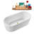67" Streamline Soaking Glossy White Freestanding Tub and Tray With Internal Drain-101412838