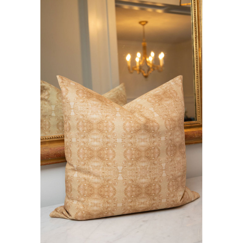 Centerpiece Square Pillow Cover & Insert, 24"H x 24"W, Golden Geometric