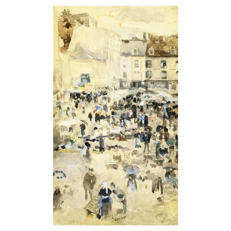 «European Street Scene» par Maurice Brasil Prendergast - estampe numérique, H 40 po x l 32 po