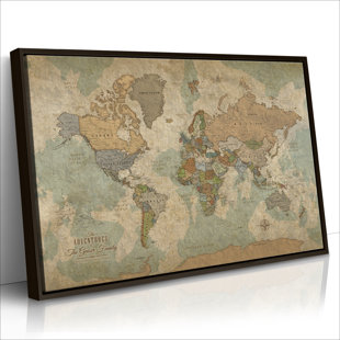 Personalized Push Pin World Travel Map on Canvas
