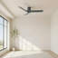 Ventilateur de plafond encastré de 55 po, 3 pales en ABS, moteur réversible à courant continu, télécommande à 6 vitesses, fonction minuterie, ventilateur de plafond sans lumière