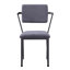 Chaise de bureau confortable à dossier ouvert gris avec rembourrage et pieds en métal stables pour une assise robuste et rembourrée de mousse