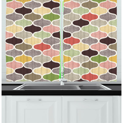 Geometric Pointed Kitchen Curtain