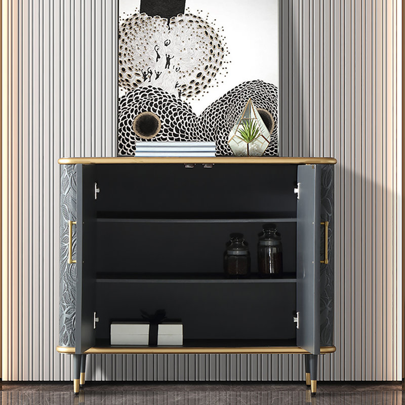 Armoire décorative simple et luxueuse, Or / Gris