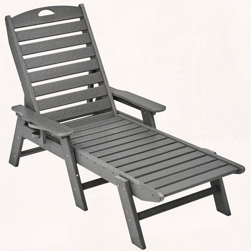 Chaise longue d'extérieur réglable à 6 positions, Gris