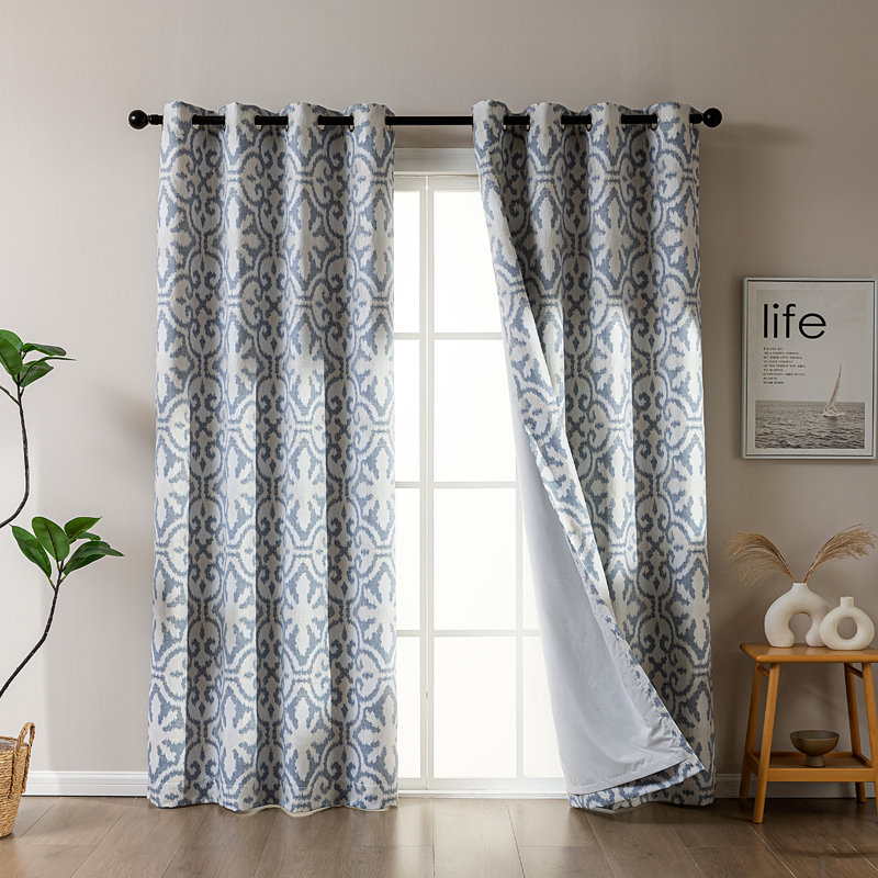 Rideaux occultant en jacquard Sleep Zone (ensemble de 2), Gris, L 42 po x L 72 po