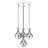 Industrial Chandelier, Metal Body with Glass Cap, 39.4 x 15.7 inches | 4 x E27 Sockets, Max 6W | Black & Bronze Finish, IP20 Rated | Perfect for Dining Rooms, Living Spaces & Modern Decor-2074468476-2073033277