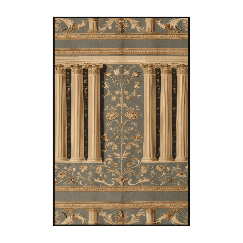 Tapis brun français lavable à la machine, Rectangle 2 pi x 3 pi