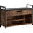 Shoe Storage Bench, Entryway Bench With Lift Top Storage Box, Metal And Board Bench For Entryway, Two Tier Shoe Rack Organizer For Entryway, Bedroom, Hallway, Industrial, Vintage Brown