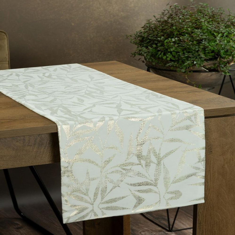 Blink Tablecloth 15 35X140 Cm Beige, White, 35cm W x 220cm L