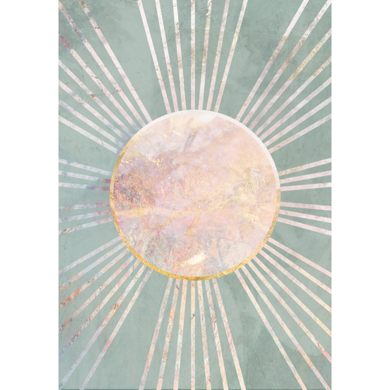 Boho Sun Rays, Sage Green/Beige/Gold, 121.92 cm H x 81.28 cm W