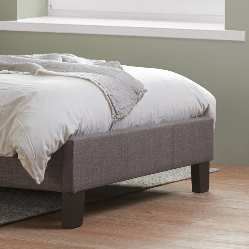 Beckey Upholstered Bed Frame, Single (3'), Grey