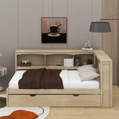 Twin Size Daybed With Trundle, Cabinets And USB