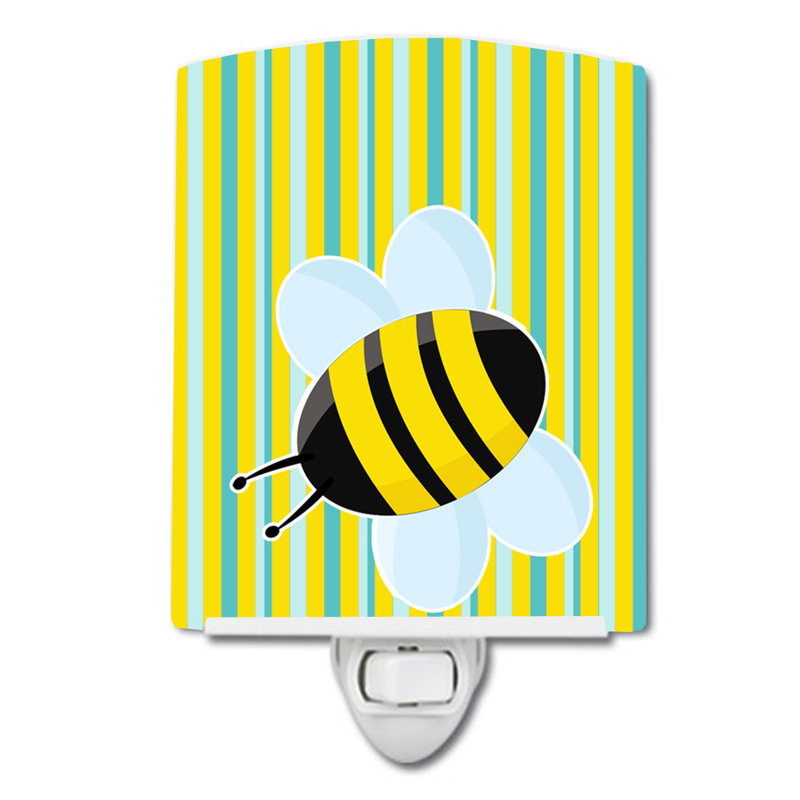 Bee on Stripes Ceramic Night Light