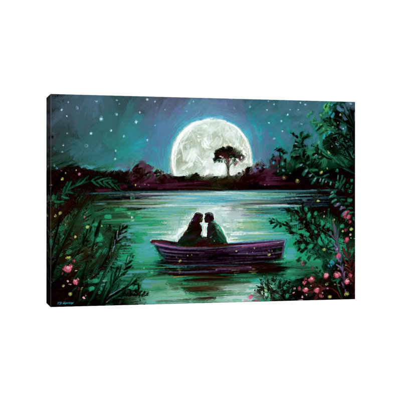 Love In Boat by P.D. Moreno - Wrapped Canvas Painting, 101.6 cm H x 66.04 cm W x 3.175 cm D