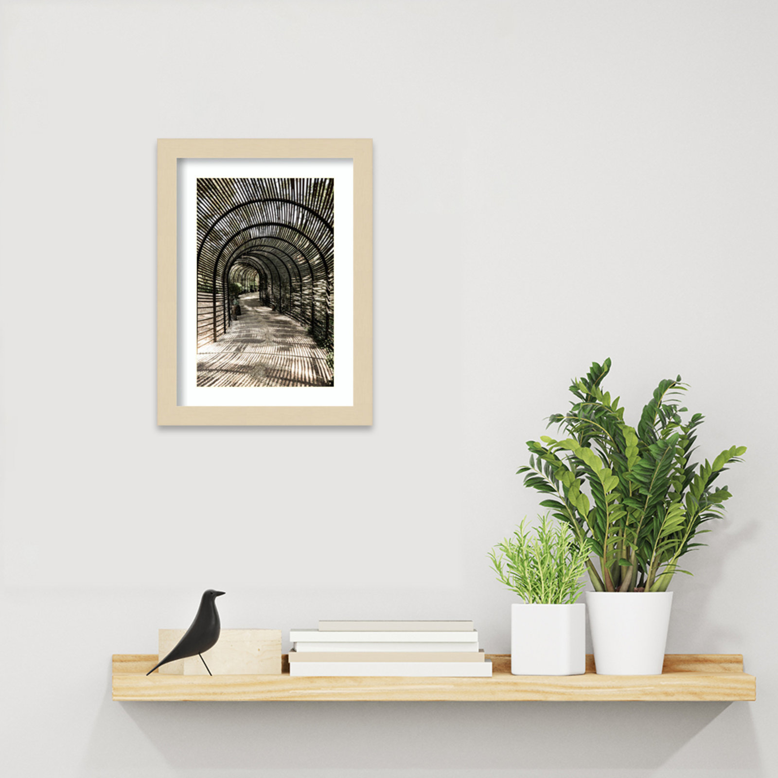 Nihan "Shadow Garden" Print, 13" H x 10" W, Brown 