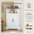 Free Standing Triangle Bathroom Storage Cabinet with Doors & Adjustable Shelves, Home Organizer For Kitchen & Living Room,White-829669318