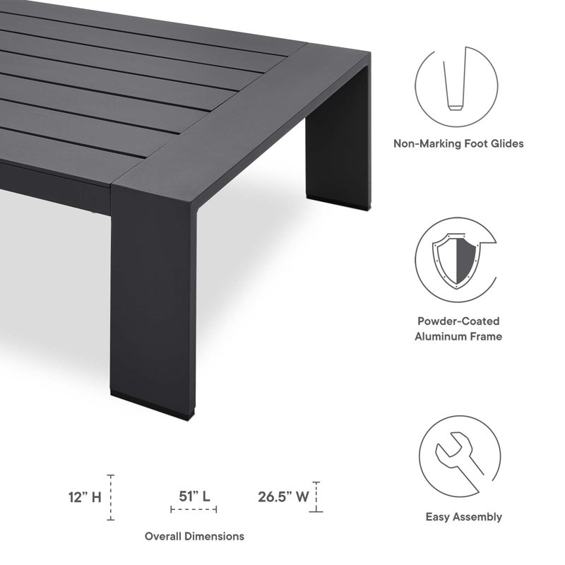 Tahoe Charcoal Gray Aluminum 4-Piece Outdoor Patio Set