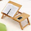 Table-plateau réglable en bambou pour ordinateur portable, bureau pour ordinateur portable pliable avec plateau inclinable et contrôle de la hauteur pour le canapé, l'écriture, la lecture, le petit déjeuner