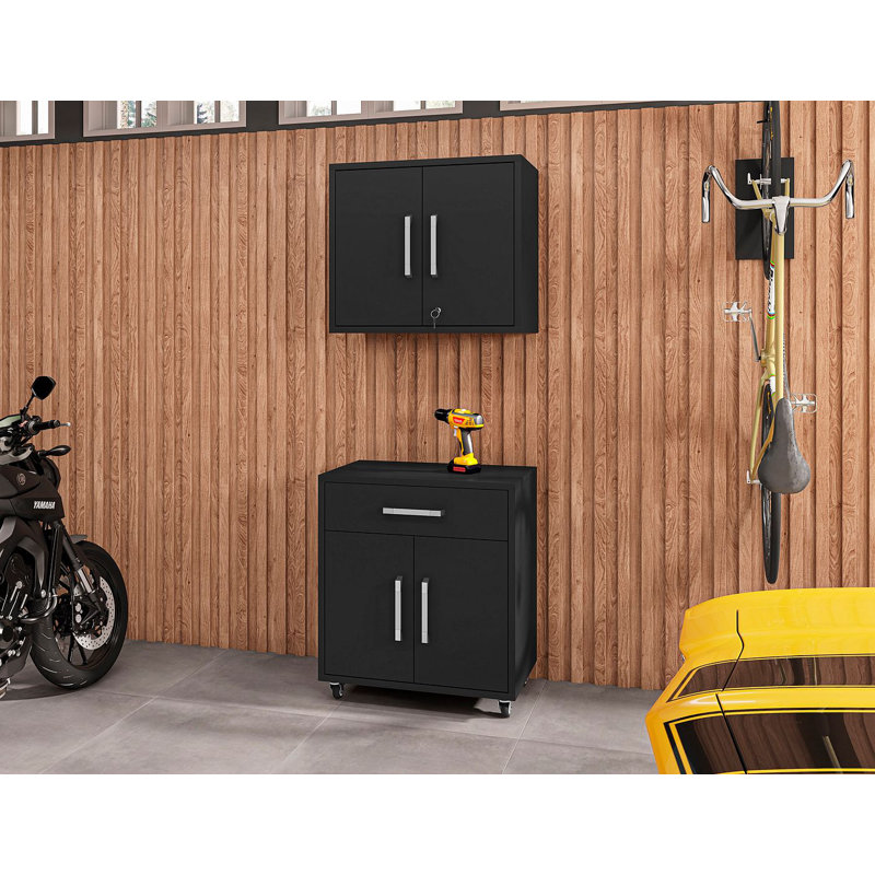 Aseem 2 Piece Single Storage Cabinet ( 60'' H x 28.35'' W x 17.72'' D), Matte Black