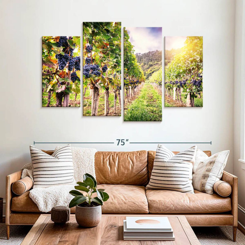 Autumn Vineyard Landscape, H 42 po x l 68 po