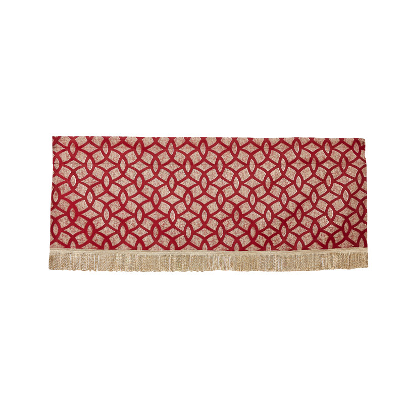 Geometric Tailored Window Valance, Burgundy