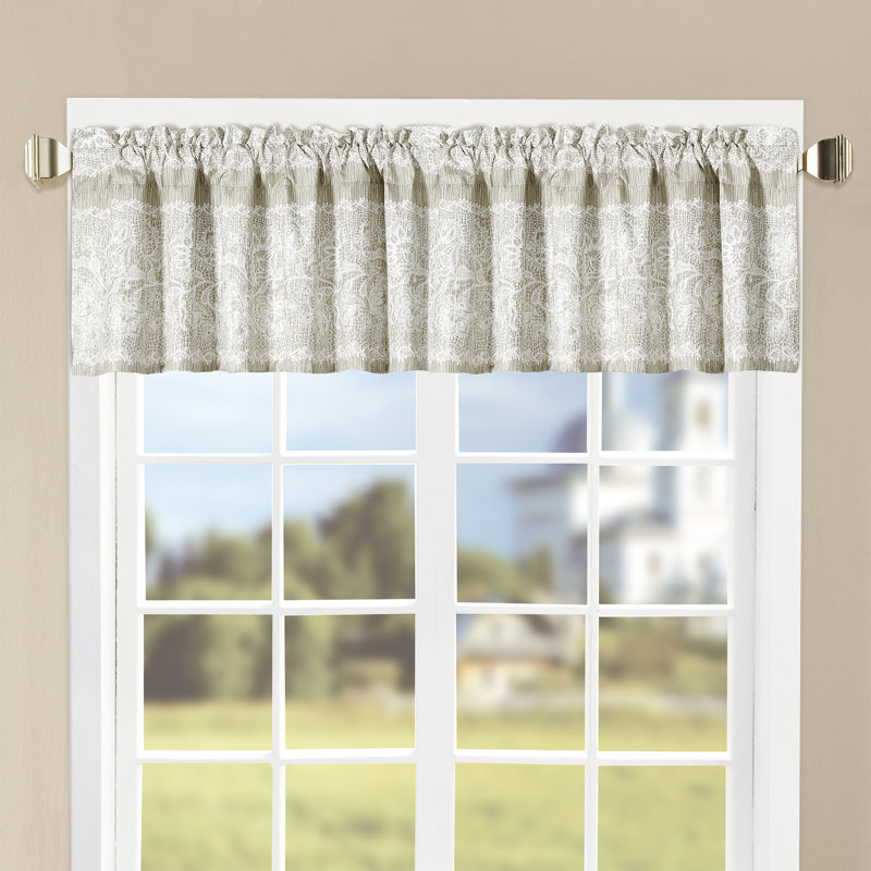 Paisley Tailored Window Valance, Taupe