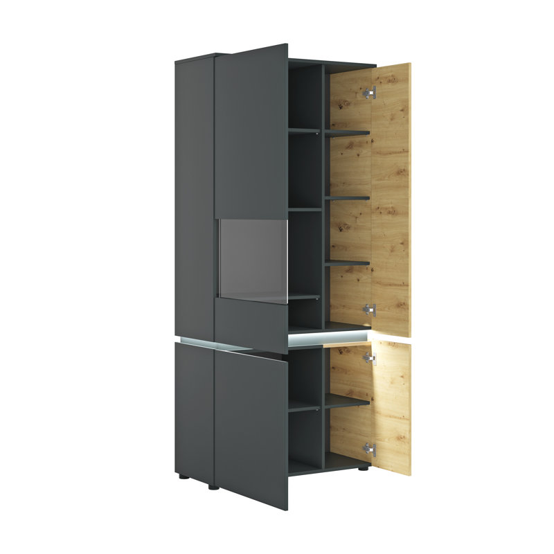 Bobbye Display Cabinet, Oak/Grey, Left