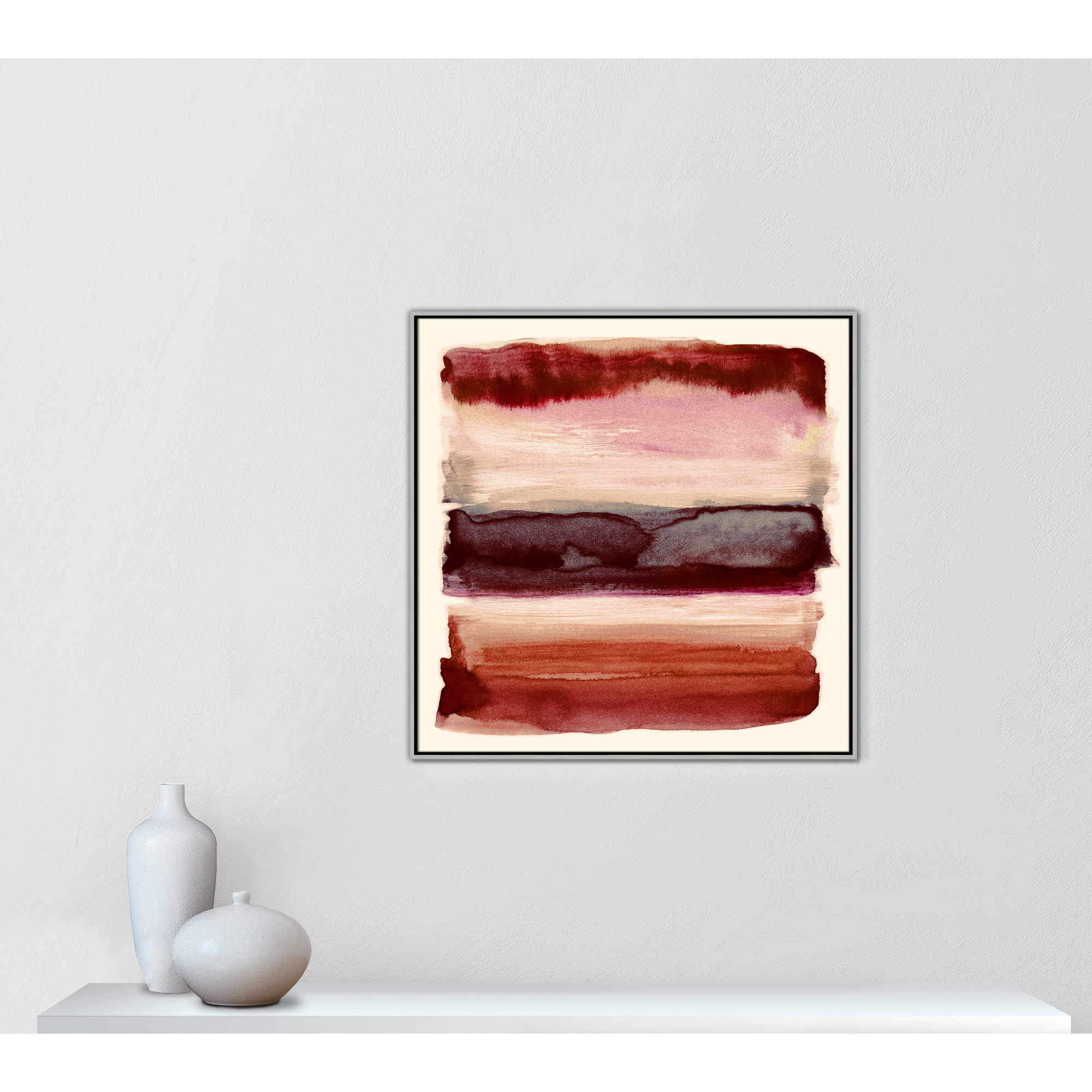 Burgundy Sky II Print by Nan, 37.5" H x 37.5" W, Silver