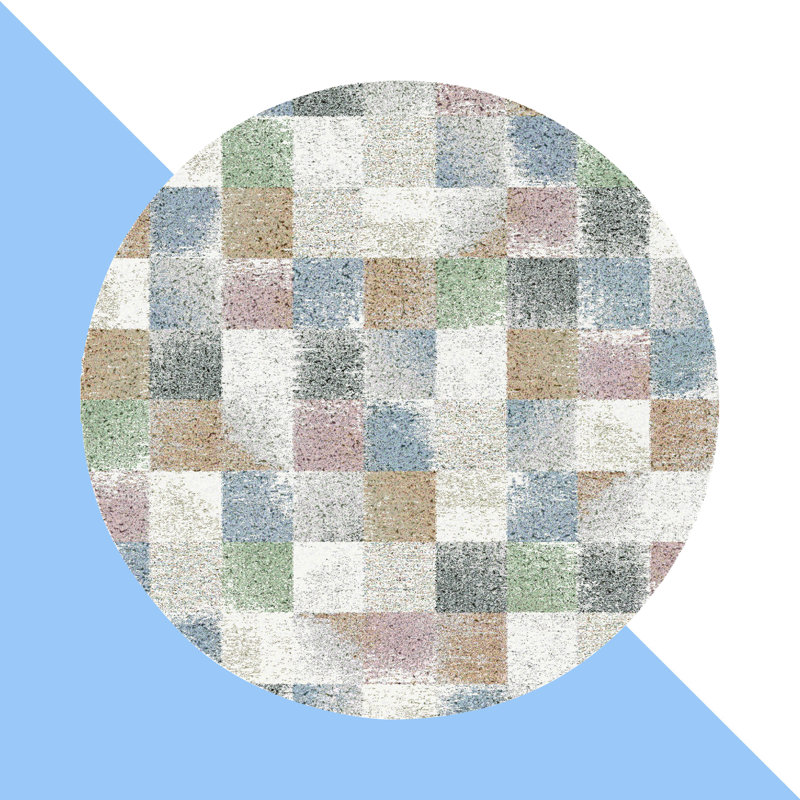 Beom Chequered Area Rug, Round 200cm