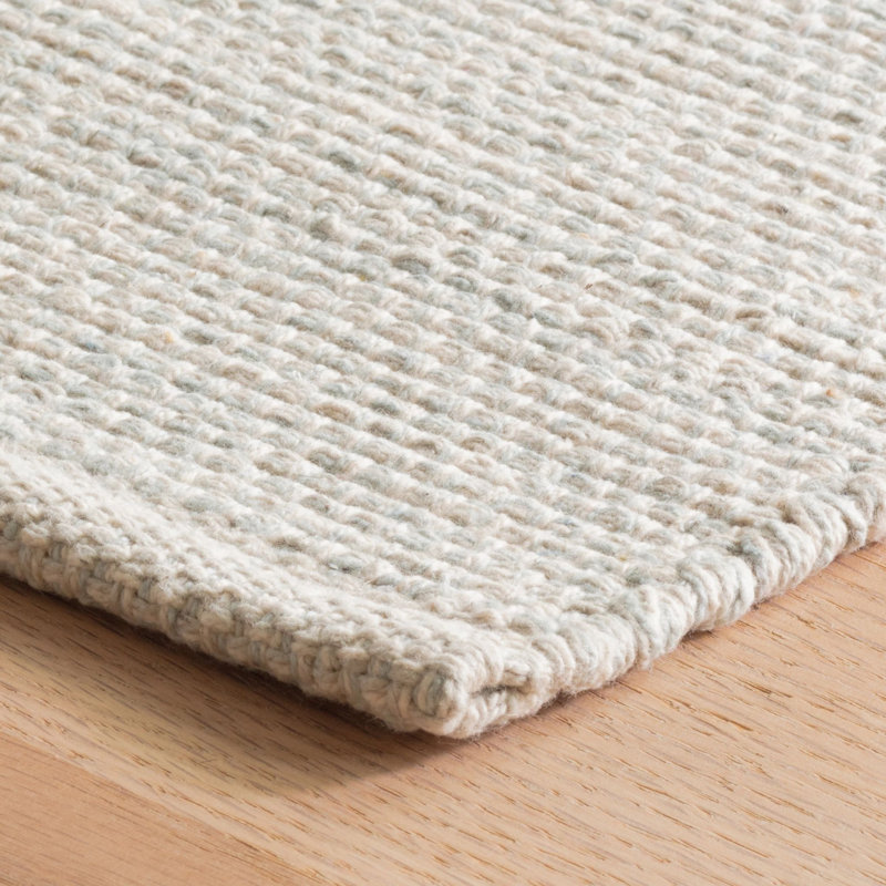 Tapis en coton tissé à la main bleu clair Marled, Rectangle de 3 pi x 5 pi