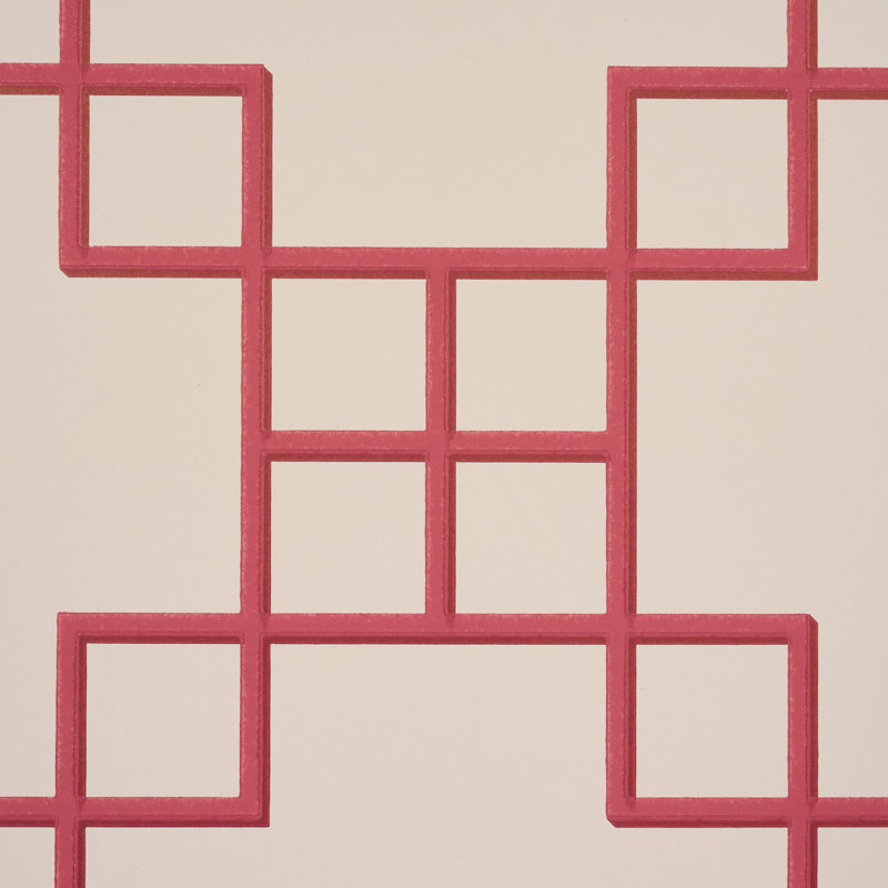 Papier peint treillis Georgette, Rouge