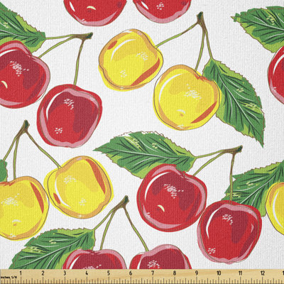Corrin Cherries with Leaves Fresh Ripe Multi-Purpose Fabric