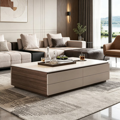 Table basse moderne avec rangement sur pied