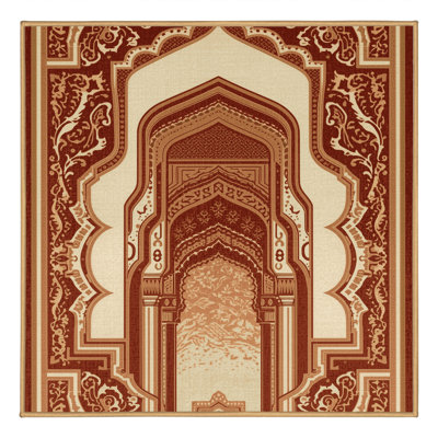 Machine Washable Paizlea Ornate Traditional Oriental Rug in Brown – LightBrown Binding