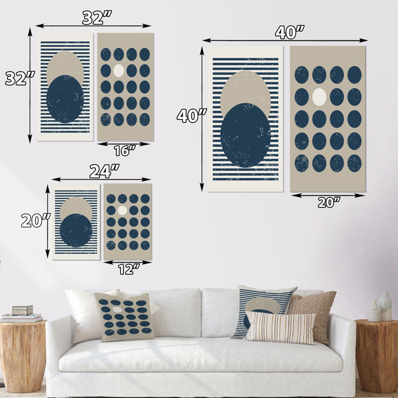 Ensemble de 2 peintures - Fin 20S, Toile tendue, H 20 po x l 24 po x P 1 po