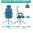 Home Game Chairs With Footrest, High-Back Mesh Rolling Swivel Reclining Chairs With Wheels, Comfortable Headrest, Lumbar Support, Comfy Arms For Home, Game Chairs, Student, Blue