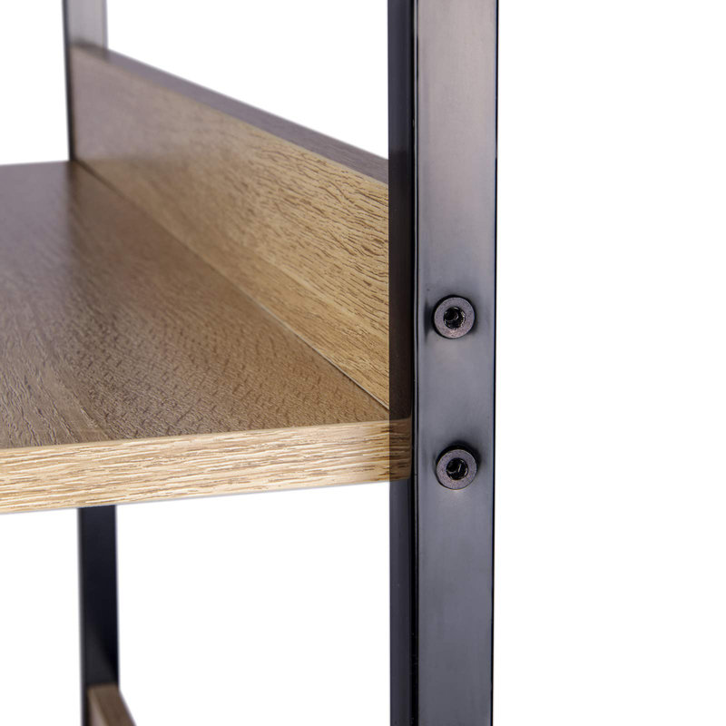 Derks 60cm W Height -Adjustable Shelving Unit, Black/Light Oak
